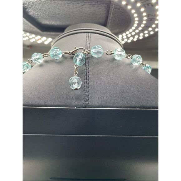 VINTAGE IRIDESCENT GREEN SEED BEADS MULTI-STRANDS TORSADE NECKLACE - Picture 2 of 7